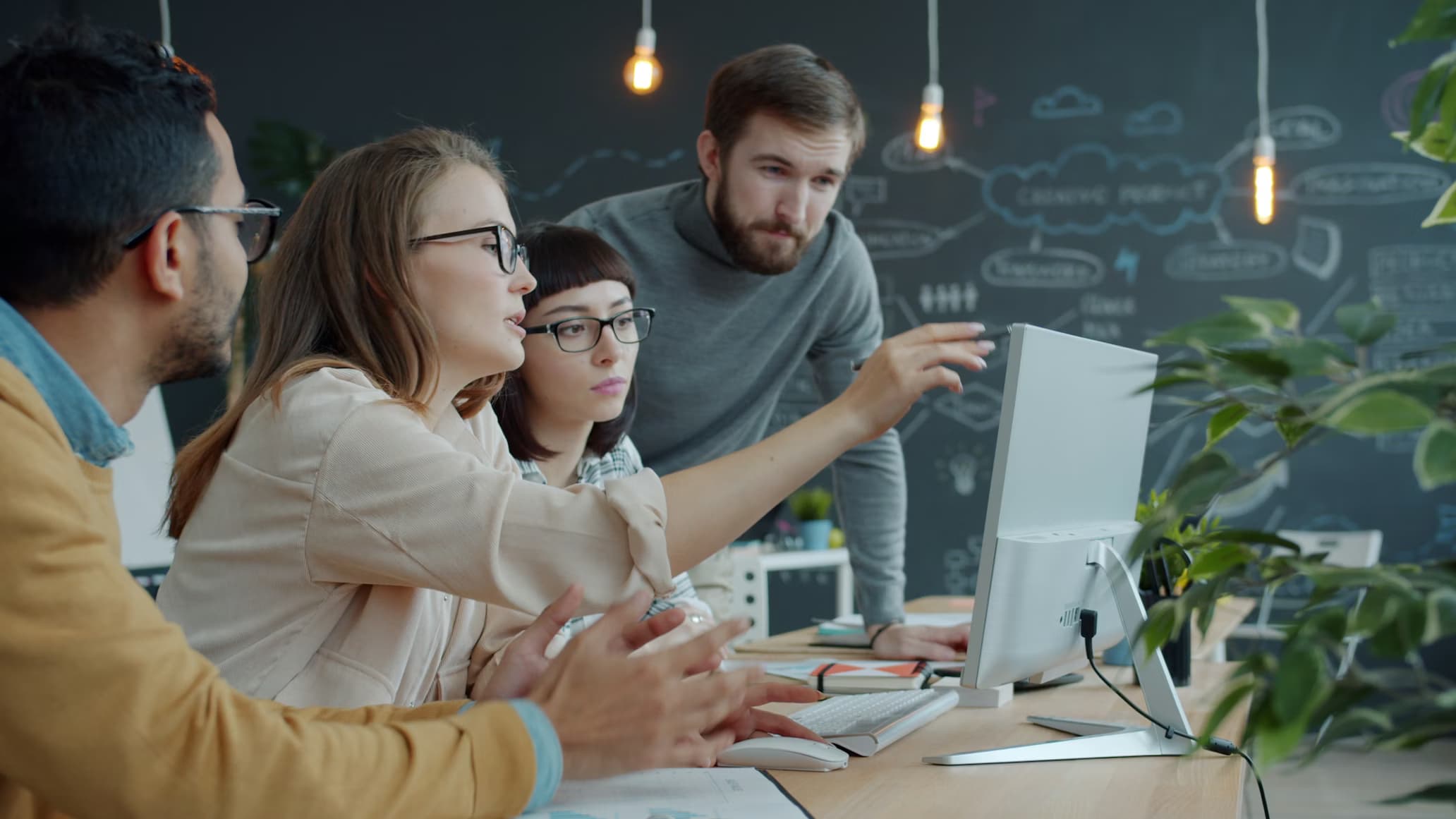 Team working in a modern office